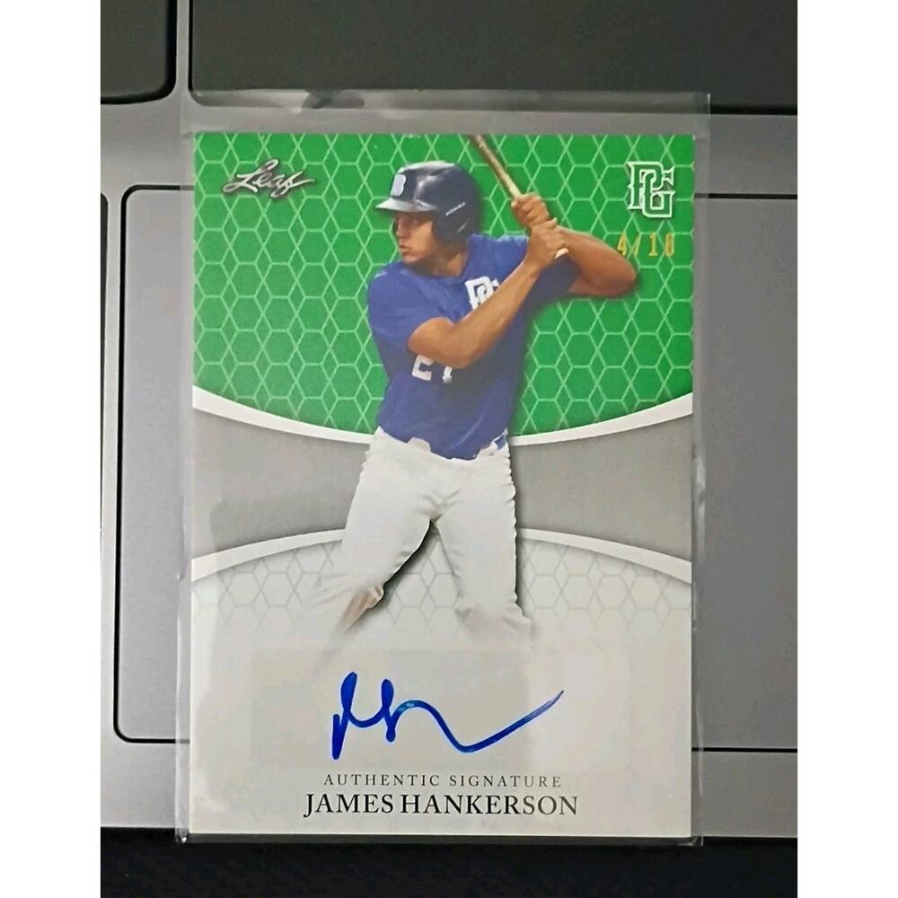 James Hankerson 2022 Leaf Perfect Game National Shoecase Green Auto SSP 4/10